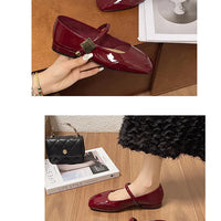 Women Mary Jane Shoes French Retro Square Toe Low Heels Shoes Women's Comfortable Ballet Shoes