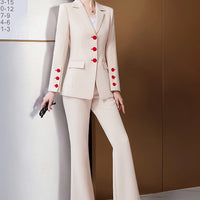 Fashion Blazer Jacket And Pant Suit Women Female Office Ladies Business Work Wear Formal 2 Piece Set