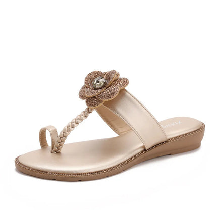 Women's Sandals Summer Slippers Casual Beach Footwear Water Diamond open Toe  Flats Natalia Home Fashion    Natalia Home Fashion