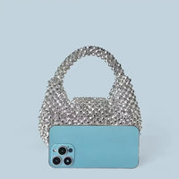 New Light Luxury and High-End Hand-Beaded Mini Bead Bag Shiny Portable Banquet Bag - Natalia Home Fashion