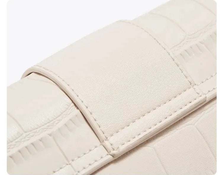 Luxury Two-Layer Cow Leather Handbag Women's Trendy Chain Crossbody Phone Bag Single Shoulder Bag Neutral Minimalist Style