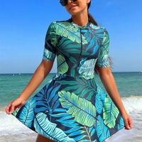 Floral Modest Burkini Femmes Women Muslim Swimwear Burkini Islamic Swimsuit