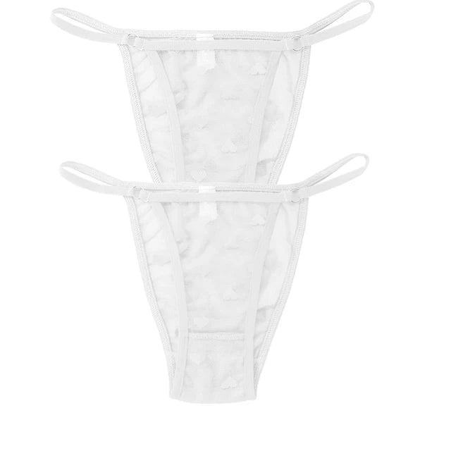 2PC Lace Thongs Panties Women Underwear Sexy Thongs Woman Low Waist Solid Underwear Seamless Female Underpants Lingerie