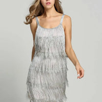 Great Gatsby Dress Slash Neck Strappy Tiered Fringe Dress Vintage Flapper Party Fancy Dress Costumes With Headband