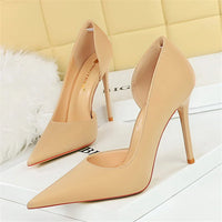 Women High Heels Blue Pumps Lady Wedding Evening Party Purple Peach Heels Silk Satin Nightclub Prom Dress Shoes