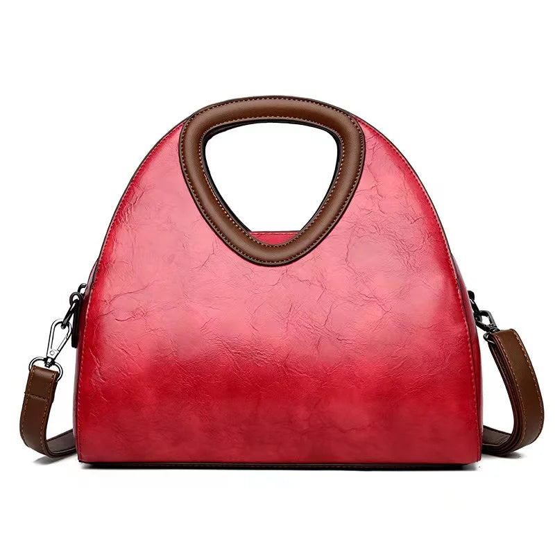 Vintage Genuine Leather Women's Bag Crossbody Shoulder Bag Fashion Large Capacity Handbag Tote Bag