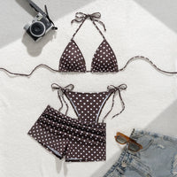 Polka Dot Sexy Bikinis Set Female Swimsuit Women Three-Piece Swimwear Beach Swim Wear Ladies Bathing Suits Bikini Pool Bathing Suit