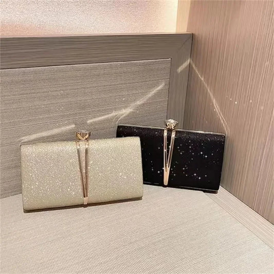 Shiny Glitter Evening Clutch Bag Women Wedding Purse Party Banquet Handbag Lady Elegant Daily Club Chain Bag