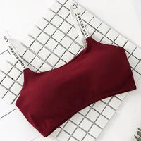 Women Active Bra Casual Top Letters Print Strap Cotton Top Fitness Gym Jogging Sleep Bra Girl Wire Free Bandeau Padded Bra Tops