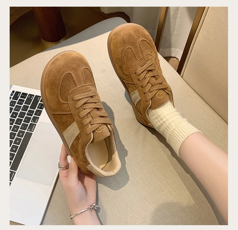 Fashion Trend Women's Casual Shoes College Style Wide Toe Soft Comfortable Flat Shoes Outdoor Casual Sports Shoes