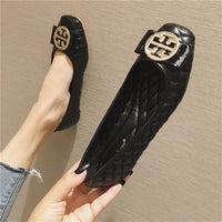 Women's Flats Shallow Work Shoes Soft Sole Non Slip Women Casual Shoes Patent Leather Breathable Women Shoes Summer