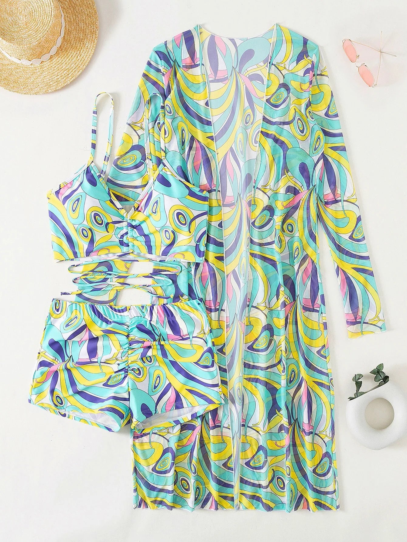 Sexy Print Bikini Women High Waist Swimsuit Cover Up Swimwear Female Lady Bathing Suit Swimming Summer Beachwear