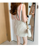 Stripe Women Blouse Casual Shirts Summer Female Clothing Sleeveless  Elegant and Youth Woman Blouses Basic Shirts and Blouses