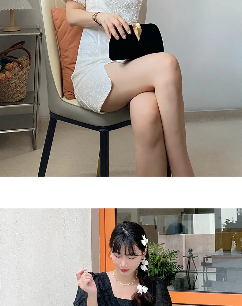 Elegant Evening Bags For Women Luxury Black Clutch Fashionable Envelope Clutch Bag, Party Wedding Handbag For Women Dinner Bag