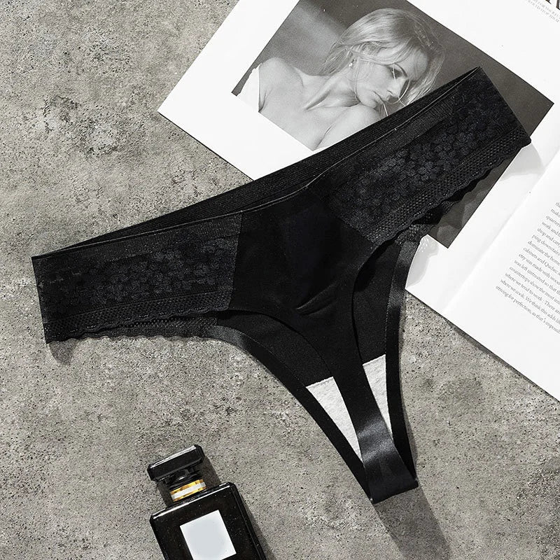 Women ruffles Underwear Invisible Seamless T Panties G-String Female Sexy Thongs Intimates Lingerie Ladies Briefs