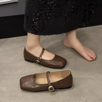 Women's Mary Jane Flat Bottom Slip-On Shoes with Buckle Soft Style Versatile Shoes