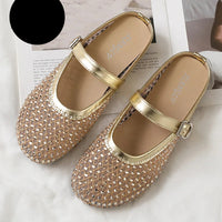 Luxury Shinny Diamond Women Mules Slippers Summer Shoes Crystal Footwear Rhinestones Slip On Brand Mary Jane Sandals Mesh Clogs