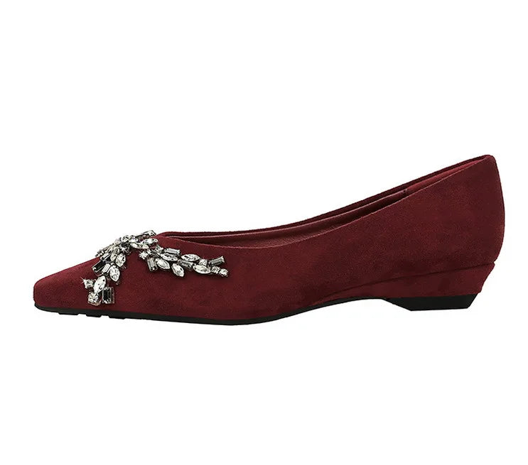 New Spring Crystal Women Mary Jane Shoes Fashion Shallow Slip on Elegant Party Dress Low Heel Shoes