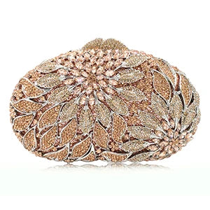 Luxury Crystal Clutch Purse Evening Bags Clutches Rhinestone Women Party Bag Diamond Leaves Shoulder Bags