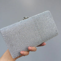 Diamond Encrusted Dinner Bag And Clutch, Square Hard Box Fully Lined With Diamonds.