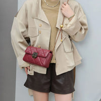 Fashionable New Women's Shoulder Bag Large Capacity Chain Crossbody Bag Vintage Style Genuine Leather Women's Bag