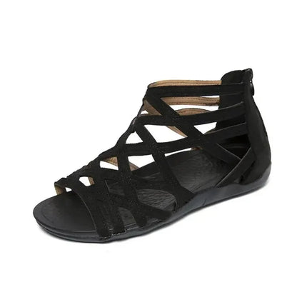 ladies Leopard Slope Heel Sandals Non-slip Lightweight Comfortable Casual women Slippers Rome Outside Casual Flat Bottom Shoes