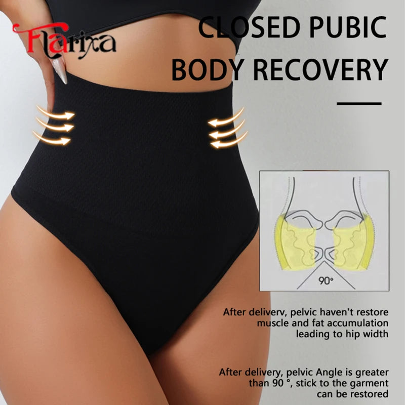 High Waist Slimming Control Thongs Tummy Shaper Underwear Women Seamless Shapewear Panties Compression Abdomen Briefs