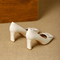 Square Toe Comfort Soft Office Shoes Daily Outdoors Women Shoes 7CM Thick High Heels Shallow Mouth Fashion Party Shoes