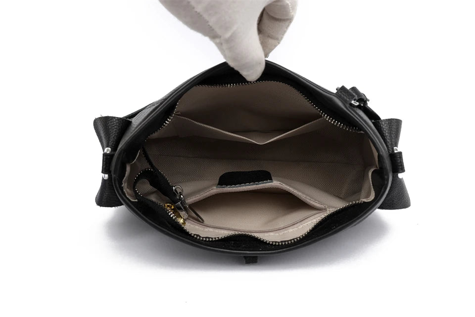 Soft Genuine Leather Crossbody Bag Women Fashion Shoulder Bag Large Capacity Handbag and Purse Ladies Cow hide Messenger Bag