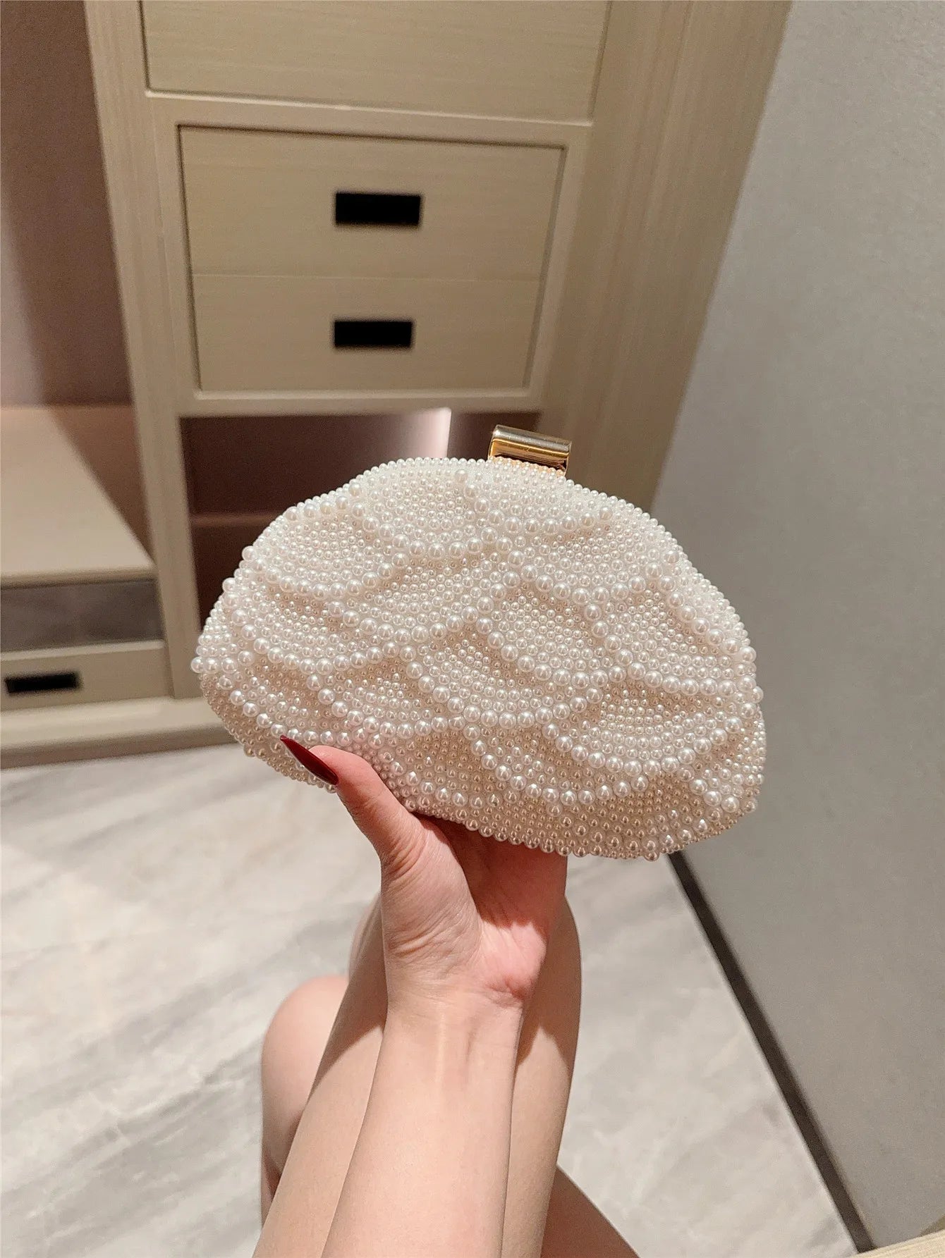 Elegant Pearl Dinner Bag with Dress Evening Bag Formal Party Bag Prom Bag Clutch Bag Chain Bag