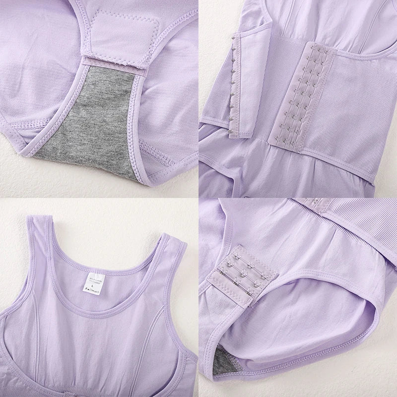 Bodysuit Shapewear Double Breasted Tummy Control Body Shaper Postpartum Slimming Woman Waist Trainer Flat Belly  Comfort Corset