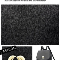 Soft Leather Dual-Shoulder Bag Student Backpack Travel Versatile Women's Bag