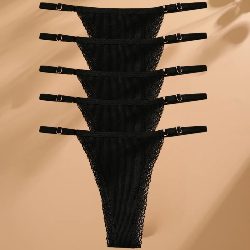 Sexy G-string Panties Cotton Women's Underwear  Adjustable Waist Girl Female Panties Bikini Lady Thongs Lingerie