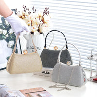 Stylish Simple Sparkling Full Diamond Handbag Temperament Shoulder Sparkling Diamond Crossbody - Simple Yet Stylish Banquet Bag