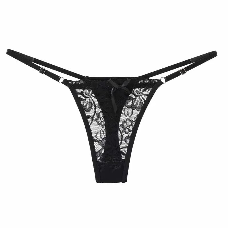 Lace Underwear For Women Low Rise Adjustable Waist Thongs Sexy G-String Female Breathable Underpants Lingerie