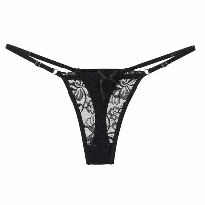 Lace Underwear For Women Low Rise Adjustable Waist Thongs Sexy G-String Female Breathable Underpants Lingerie