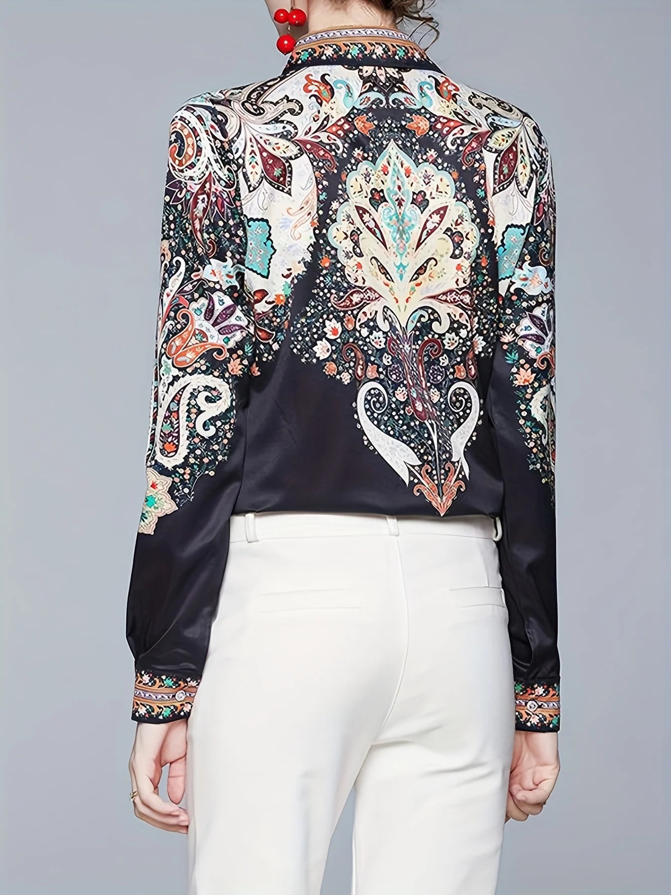 Elegant office and casual ladies shirts Fashion printed Women Blouses Long sleeve Tops