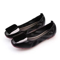 Light Metal buckle roll-up flats ladies shoes cozy moccasins sequined cloth foldable ballet flats