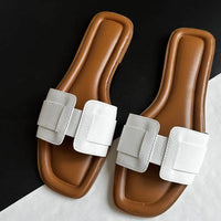 Women's Comfortable Flat Slippers Elegant Office Slides Slip On Beach Bohemian Sandals Shoes - Natalia Home Fashion