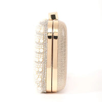Ladies Pearl Elegant Evening Bag Fashionable Stylish Beading Wedding Dinner Party Banquet  Dress Clutch Bag with Long Chain