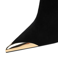 High Heels Women Ankle Boots Sexy Pointed Toe Leather Shoes Women Party Boots Dress  Chelsea Boots
