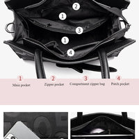 Bags for Women Trend Large-capacity Tote Bag, High Quality PU Leather Women's Retro Fashion Letter Handbag, Shoulder Bag