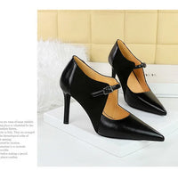 Women Pumps Suede and PU Leather Design Retro High Heels Ladies Shoes Stilettos Women Heels