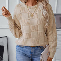 Women Casual Elegant Loose Sweater Round Neck Knit Tops Loose Knit Jumper Pullover High Collar Sweater Outfits