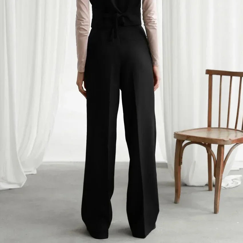 Women's High Waist Wide Leg Pants Ladies Suit Pants Loose Casual Long Trousers