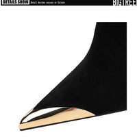 High Heels Women Ankle Boots Sexy Pointed Toe Leather Shoes Women Party Boots Dress  Chelsea Boots