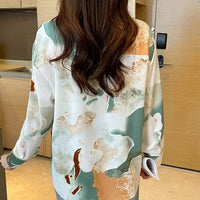 Casual Loose Long Sleeve Shirt for Women Korean Style Blouse Tops