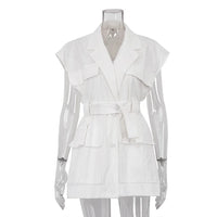 Fashion Loose Cotton Women's Shirt Elegant Lapel Sleeveless Shirts Casual Classic Solid Clothing Shirts for Women Tops