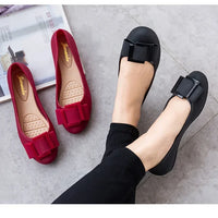 Jelly Flat Shoes Lady Waterproof Bow Tie Flats Cute Sweet Shoes Women Fashion Comfortable Soft
