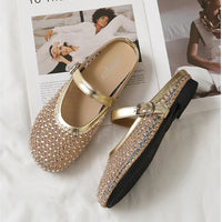 Luxury Shinny Diamond Women Mules Slippers Summer Shoes Crystal Footwear Rhinestones Slip On Brand Mary Jane Sandals Mesh Clogs